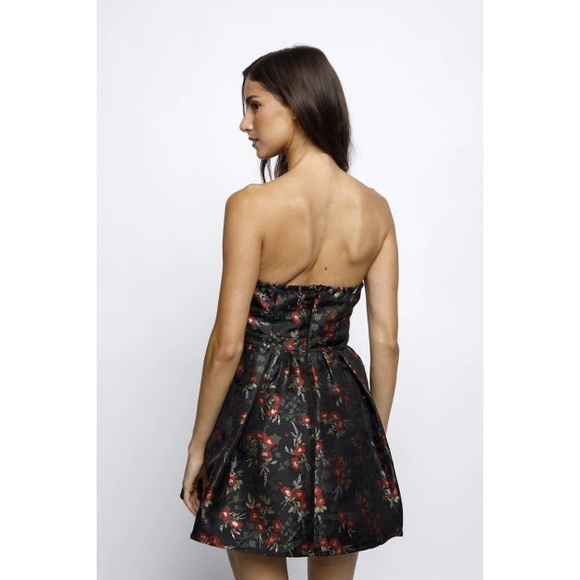 Storia Bow Waist Holiday Strapless Mini Dress Fit Flare L nwot - Picture 5 of 5